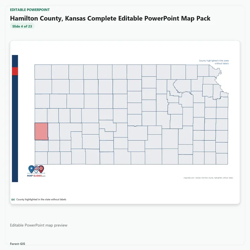 Hamilton County, Kansas Editable Map Pack - Image 4