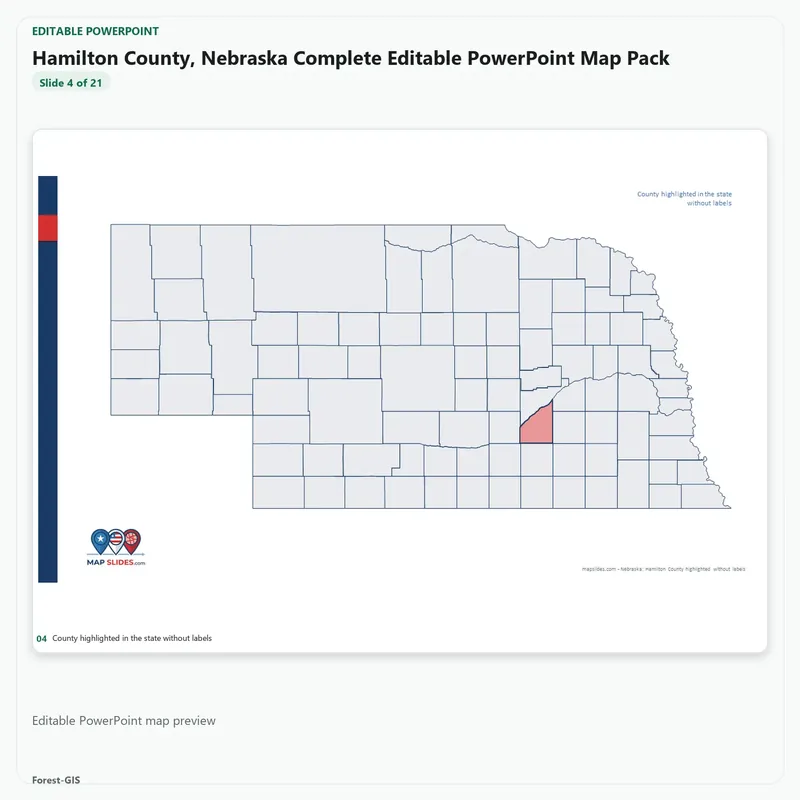 Hamilton County, Nebraska Editable Map Pack - Image 4