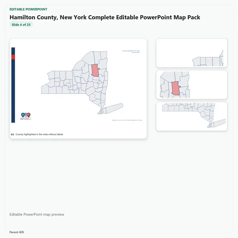Hamilton County, New York Editable Map Pack - Image 4