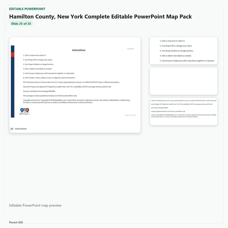 Hamilton County, New York Editable Map Pack - Image 5