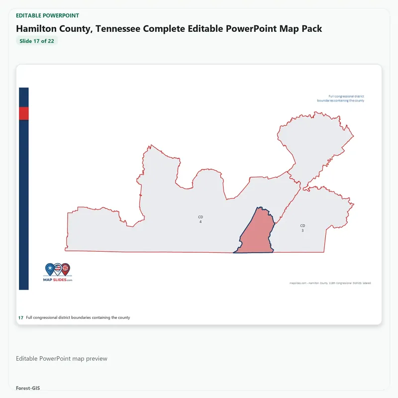 Hamilton County, Tennessee Editable Map Pack - Image 5