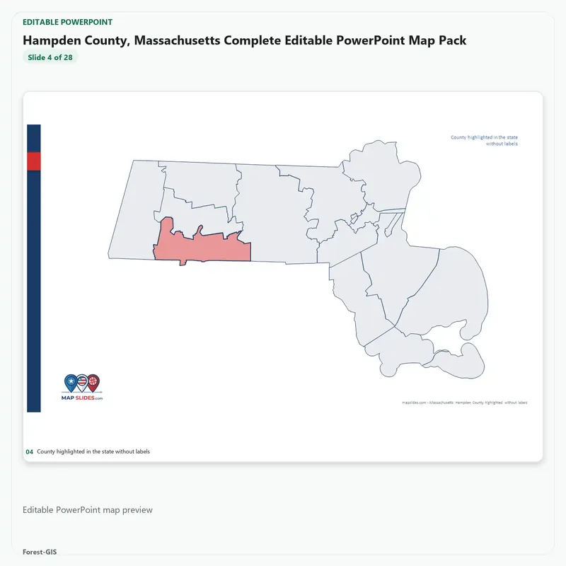 Hampden County, Massachusetts Editable Map Pack - Image 4