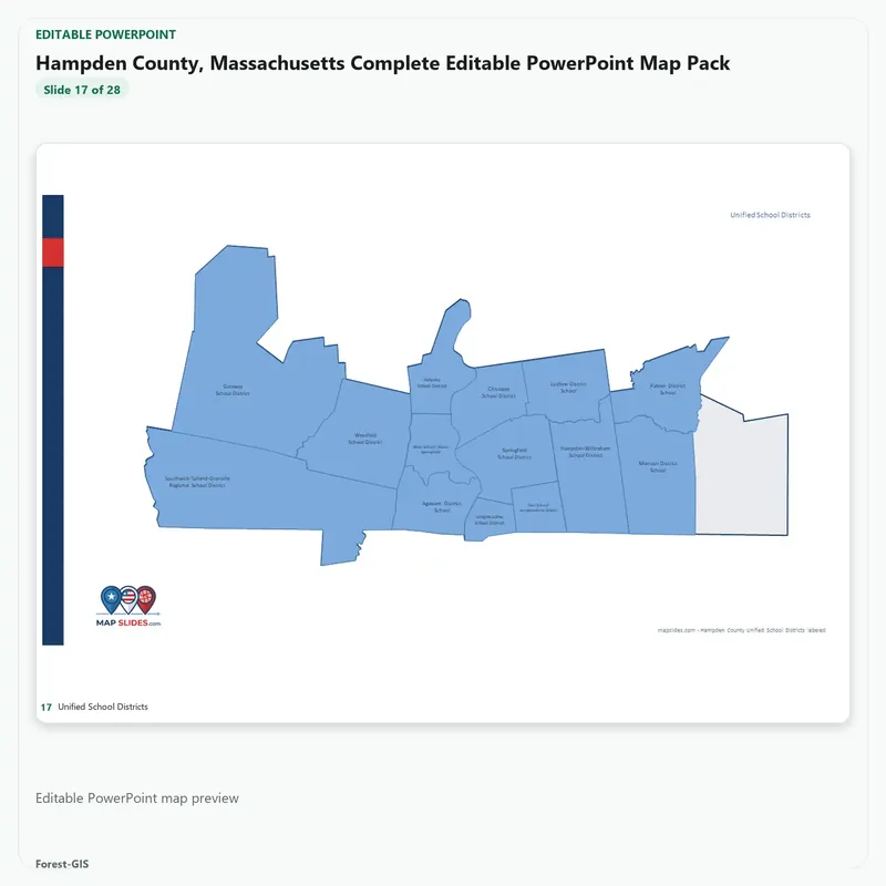 Hampden County, Massachusetts Editable Map Pack - Image 5