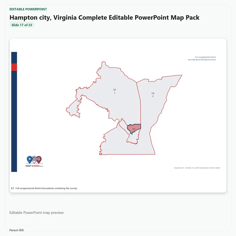 Hampton city, Virginia Editable Map Pack - Image 5