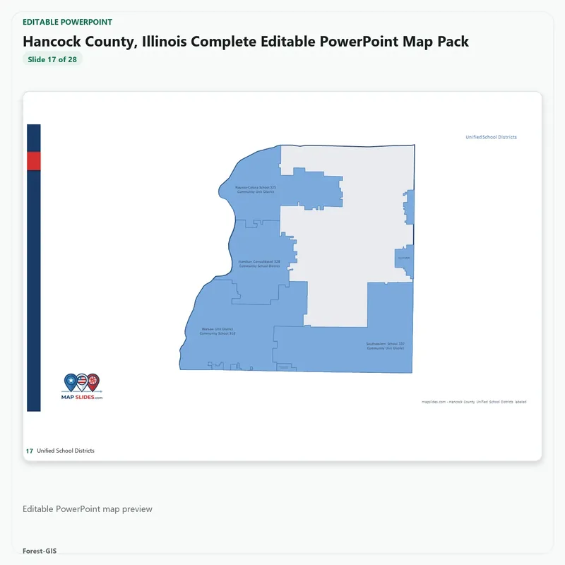 Hancock County, Illinois Editable Map Pack - Image 5