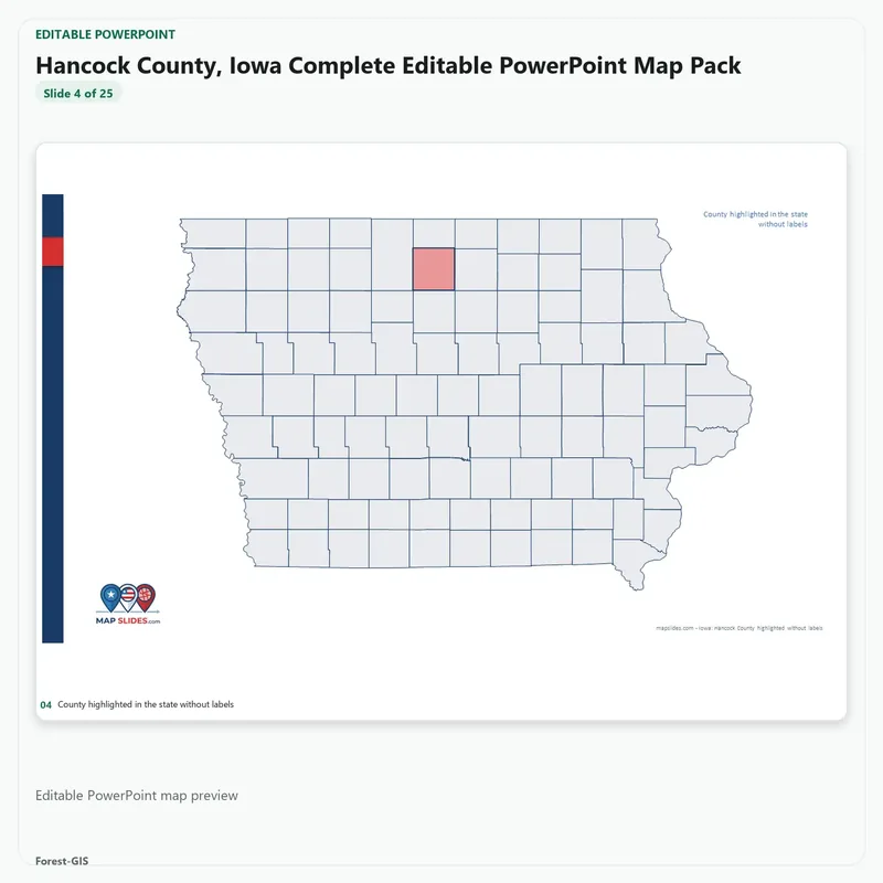 Hancock County, Iowa Editable Map Pack - Image 4