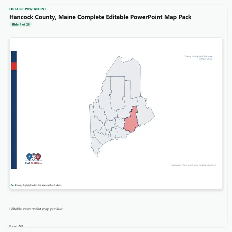 Hancock County, Maine Editable Map Pack - Image 4
