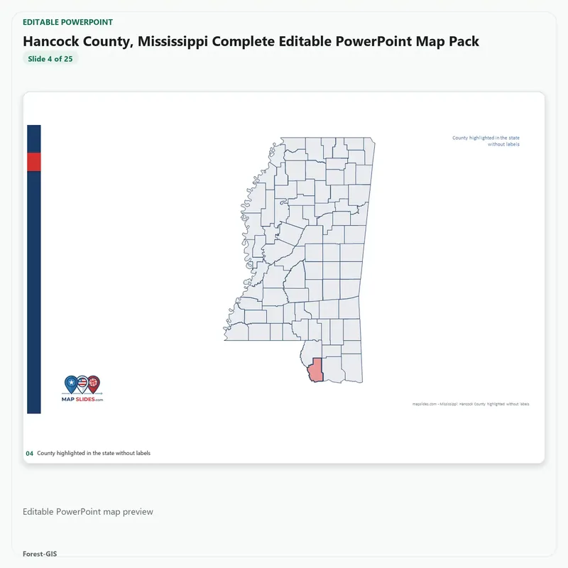 Hancock County, Mississippi Editable Map Pack - Image 4