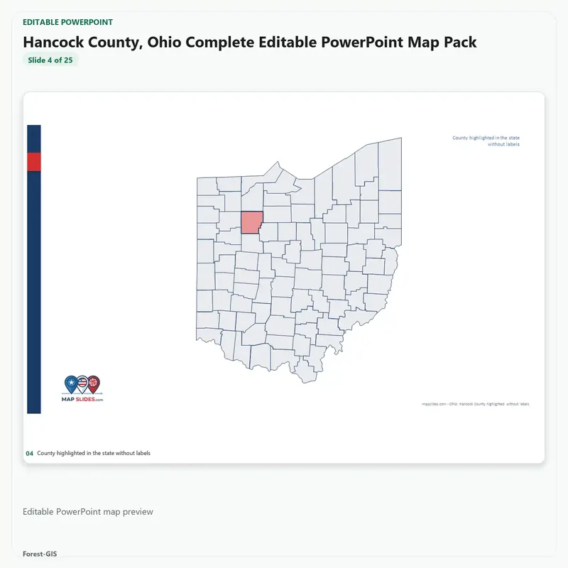 Hancock County, Ohio Editable Map Pack - Image 4