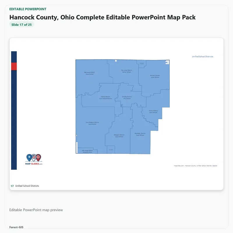 Hancock County, Ohio Editable Map Pack - Image 5