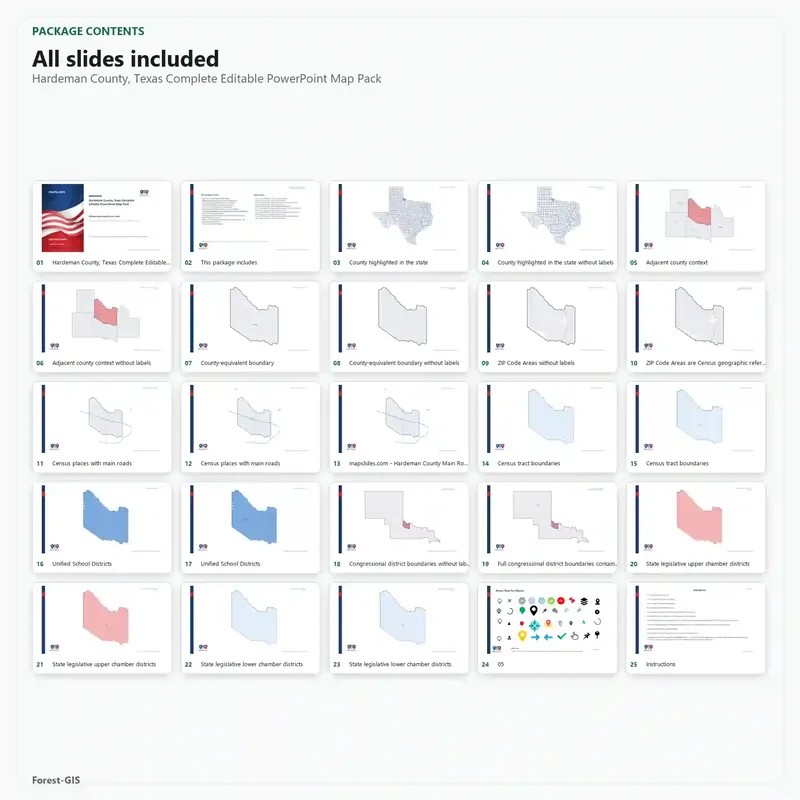 Hardeman County, Texas Editable Map Pack - Image 2