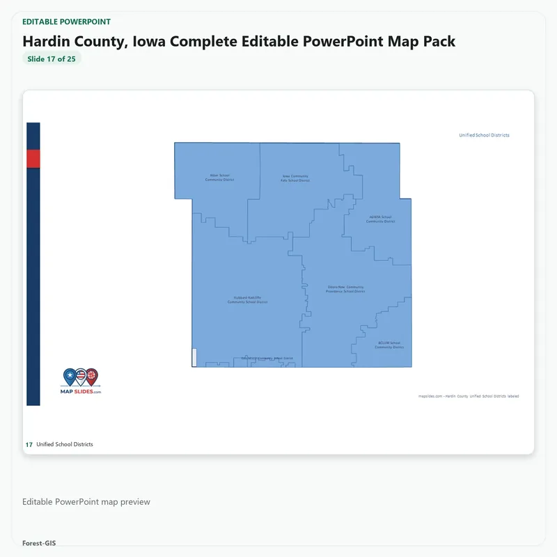 Hardin County, Iowa Editable Map Pack - Image 5