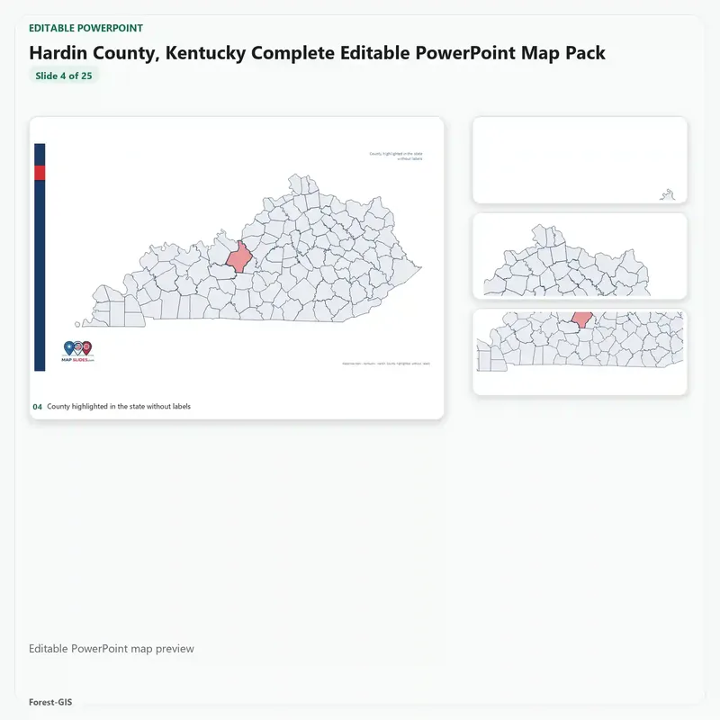 Hardin County, Kentucky Editable Map Pack - Image 4