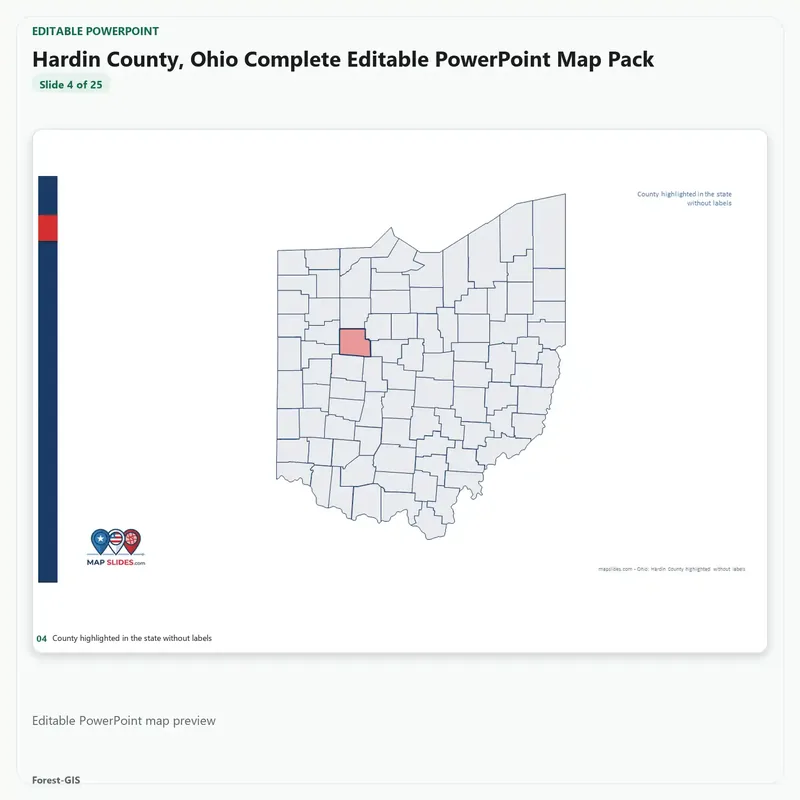 Hardin County, Ohio Editable Map Pack - Image 4