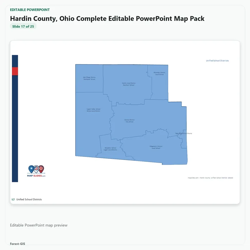 Hardin County, Ohio Editable Map Pack - Image 5