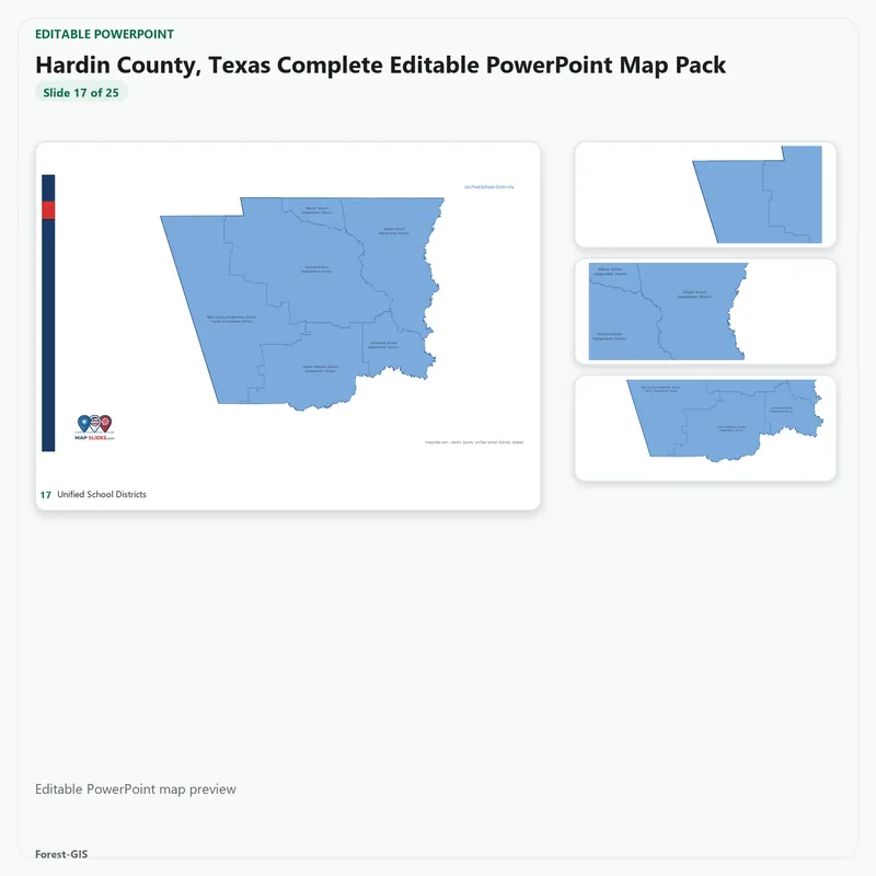 Hardin County, Texas Editable Map Pack - Image 5
