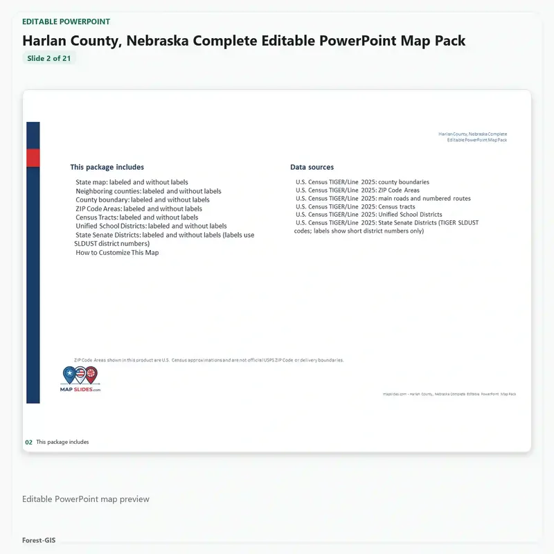 Harlan County, Nebraska Editable Map Pack - Image 3