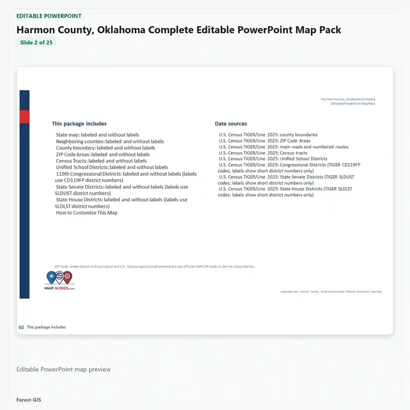 Harmon County, Oklahoma Editable Map Pack - Image 3