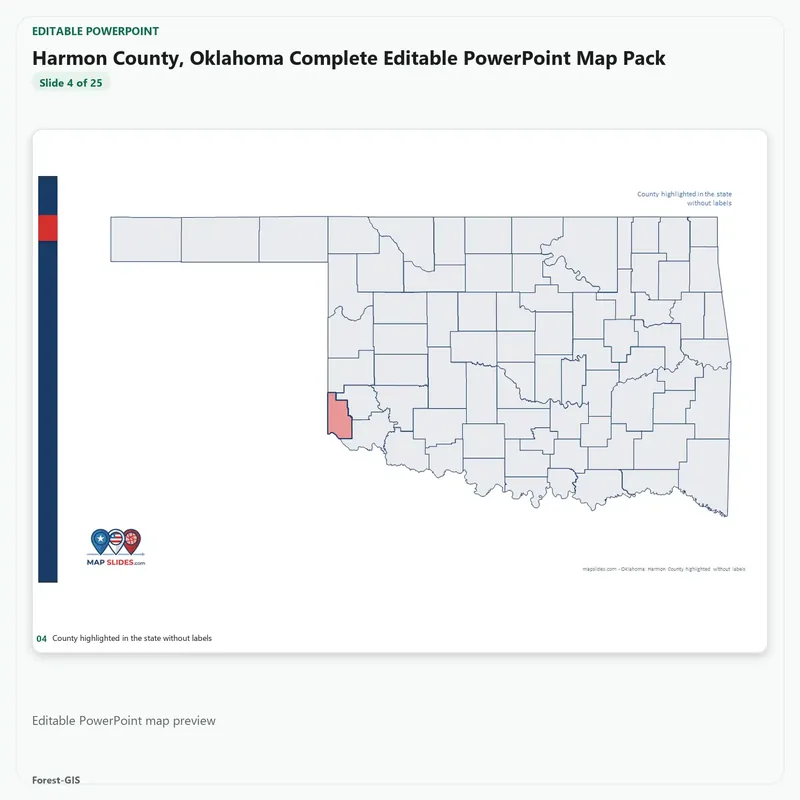 Harmon County, Oklahoma Editable Map Pack - Image 4