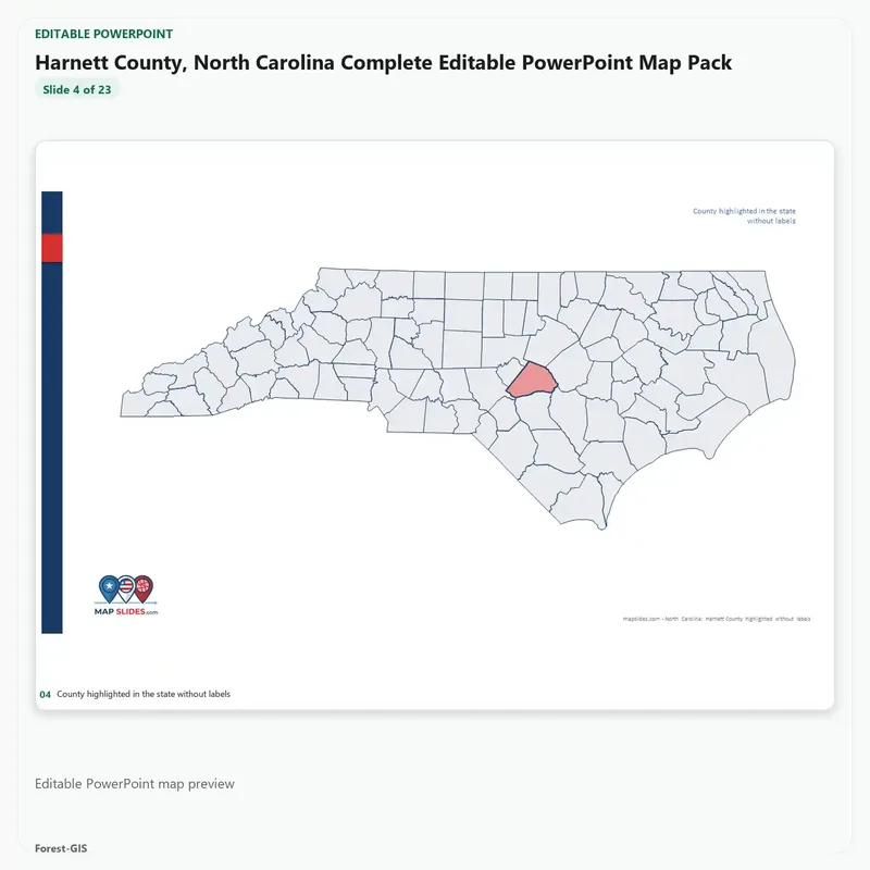 Harnett County, North Carolina Editable Map Pack - Image 4
