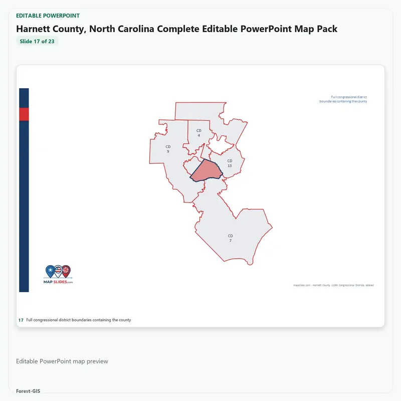 Harnett County, North Carolina Editable Map Pack - Image 5