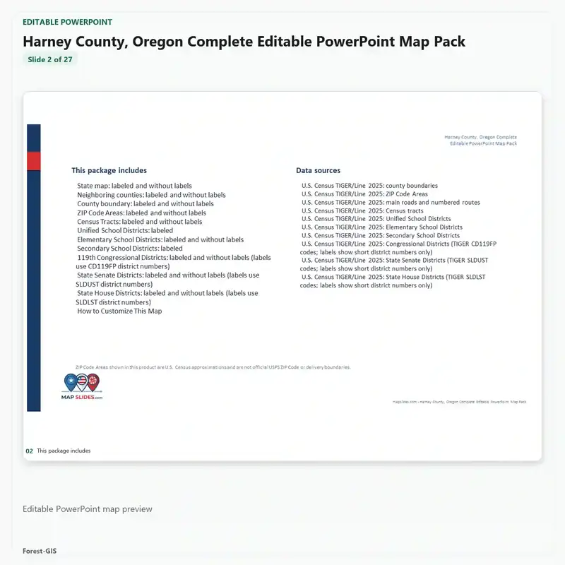 Harney County, Oregon Editable Map Pack - Image 3
