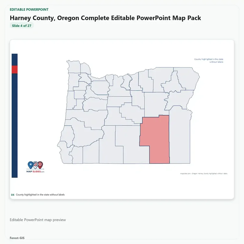 Harney County, Oregon Editable Map Pack - Image 4