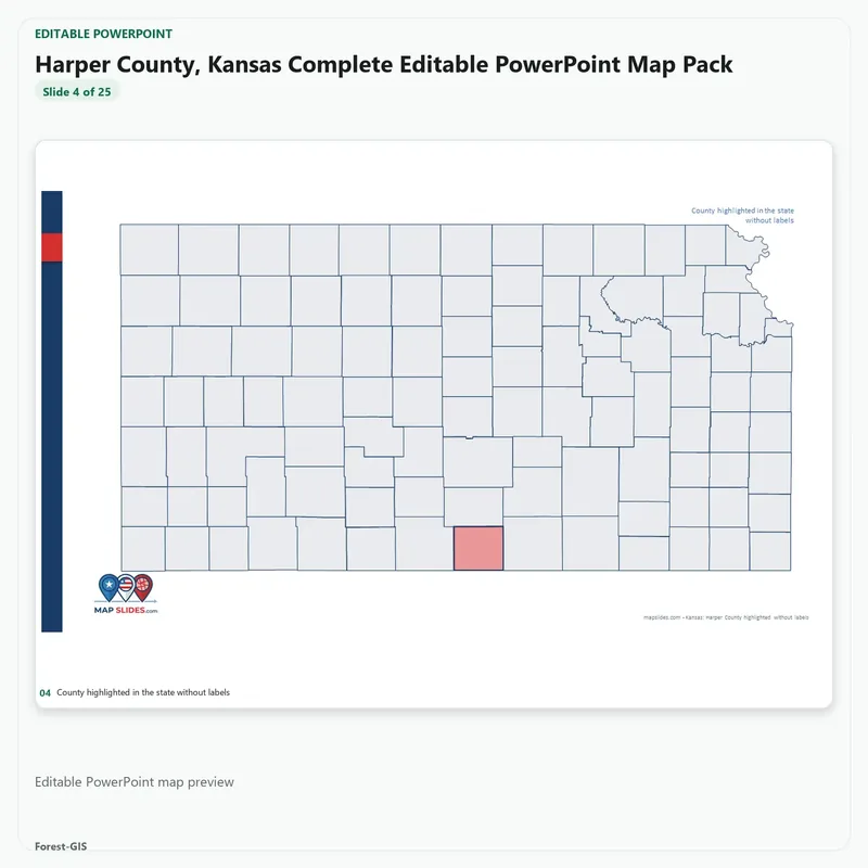 Harper County, Kansas Editable Map Pack - Image 4