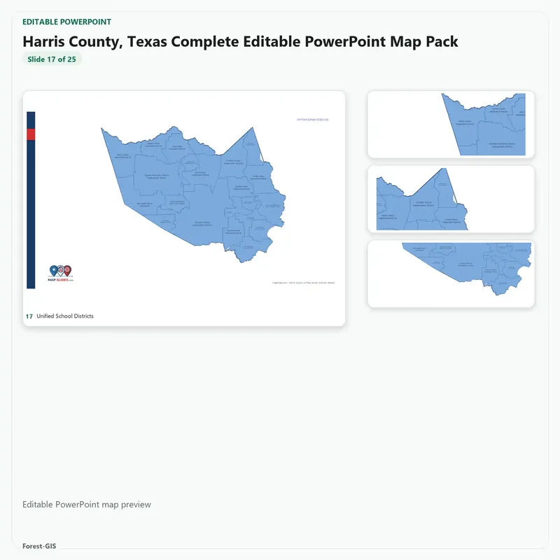 Harris County, Texas Editable Map Pack - Image 5