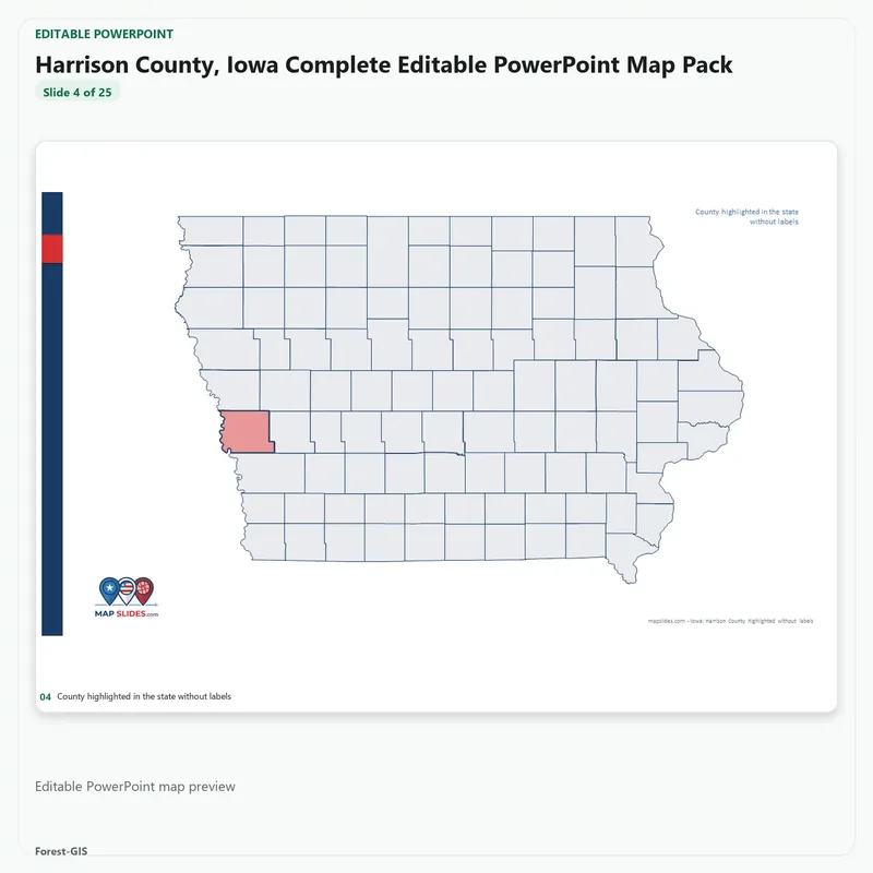 Harrison County, Iowa Editable Map Pack - Image 4