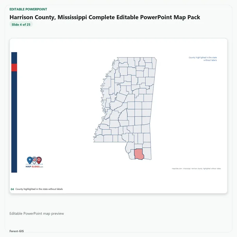 Harrison County, Mississippi Editable Map Pack - Image 4