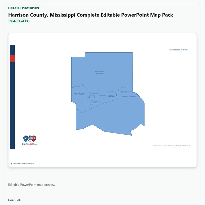 Harrison County, Mississippi Editable Map Pack - Image 5