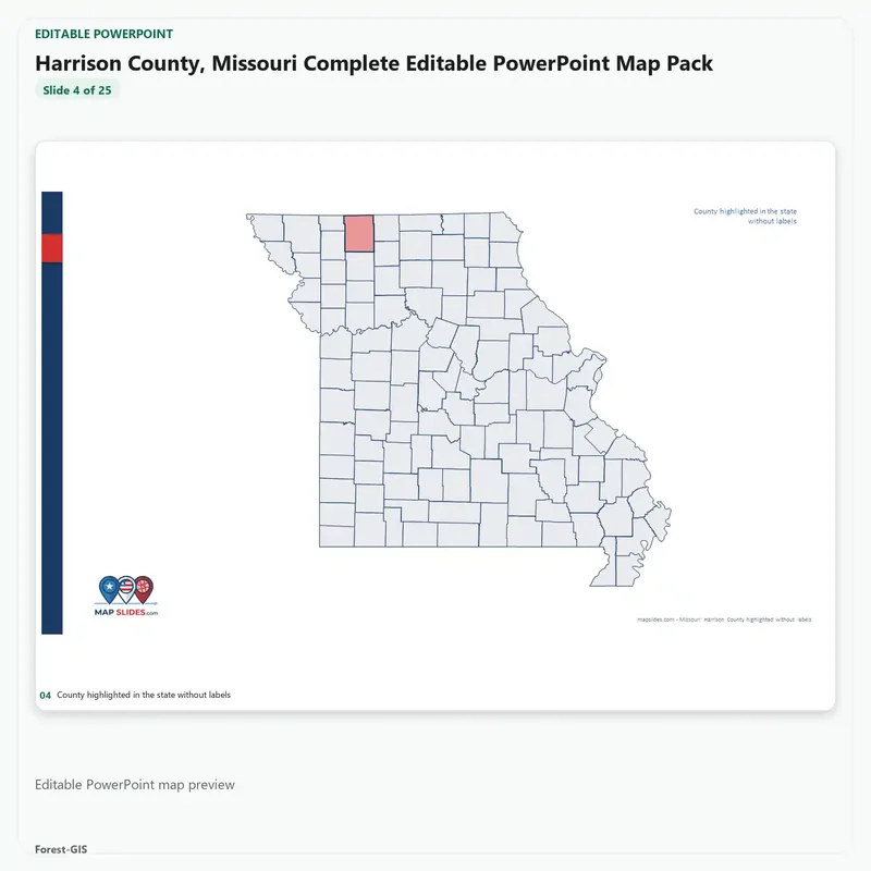 Harrison County, Missouri Editable Map Pack - Image 4