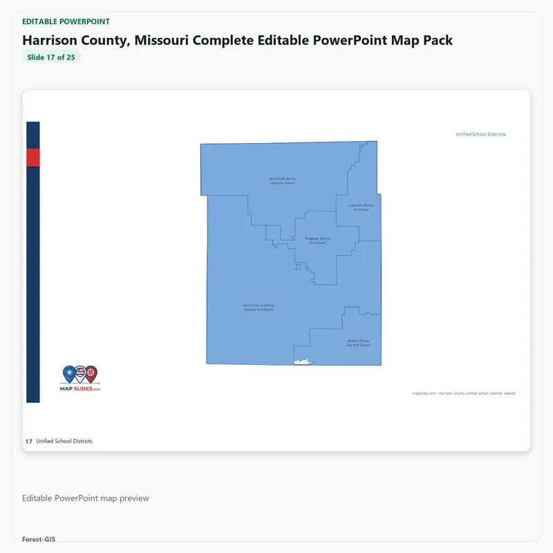 Harrison County, Missouri Editable Map Pack - Image 5