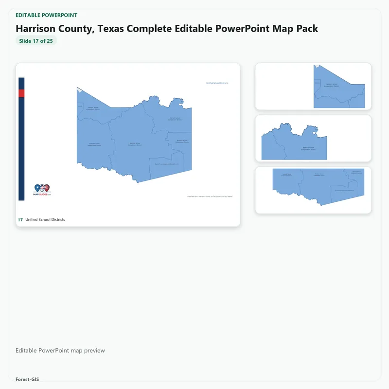 Harrison County, Texas Editable Map Pack - Image 5