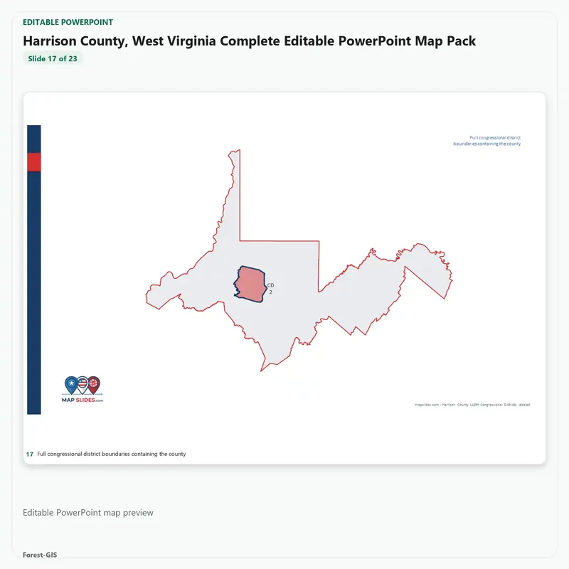 Harrison County, West Virginia Editable Map Pack - Image 5