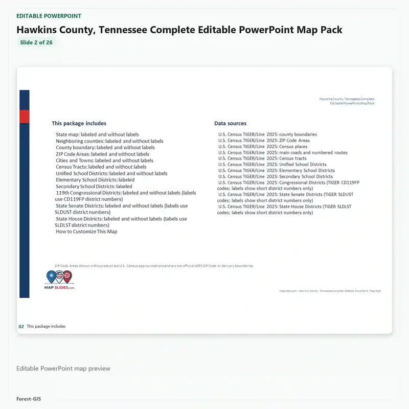 Hawkins County, Tennessee Editable Map Pack - Image 3