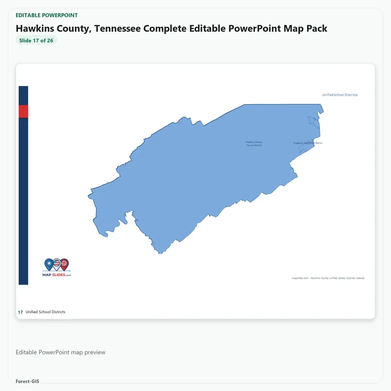 Hawkins County, Tennessee Editable Map Pack - Image 5