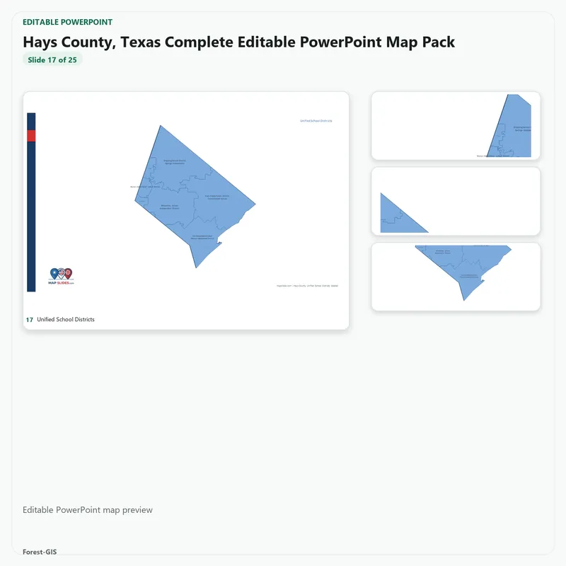 Hays County, Texas Editable Map Pack - Image 5