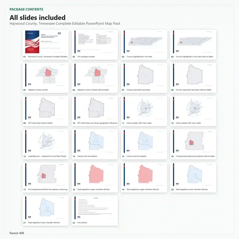 Haywood County, Tennessee Editable Map Pack - Image 2
