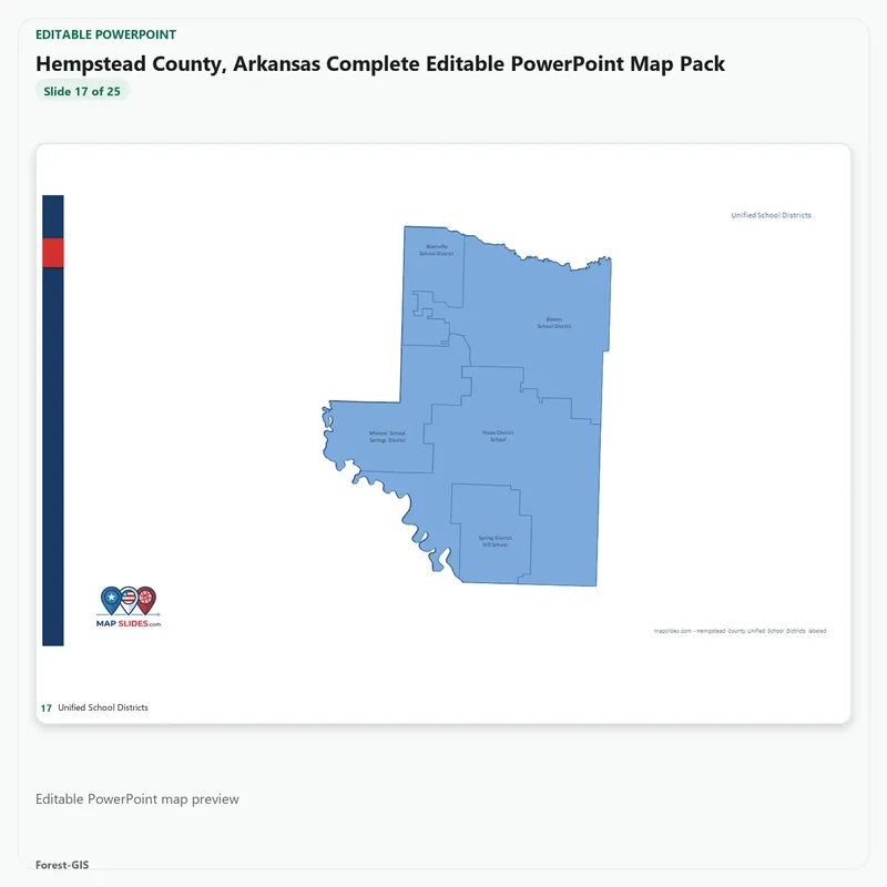 Hempstead County, Arkansas Editable Map Pack - Image 5