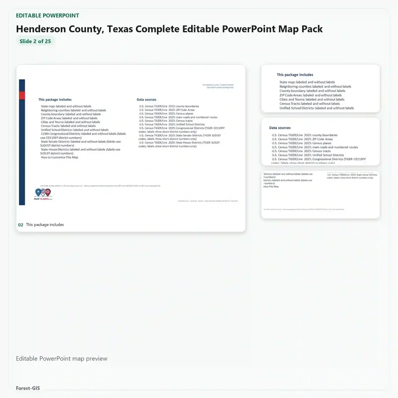 Henderson County, Texas Editable Map Pack - Image 3