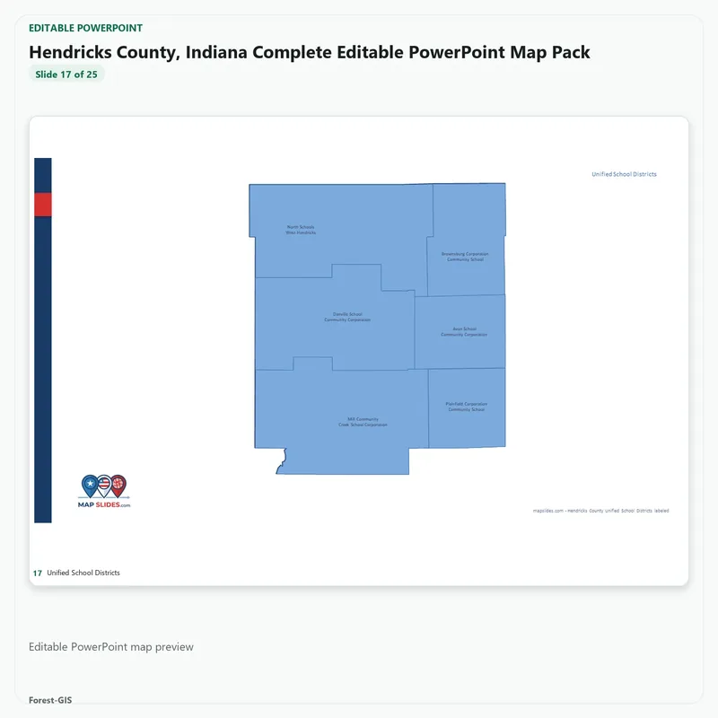 Hendricks County, Indiana Editable Map Pack - Image 5