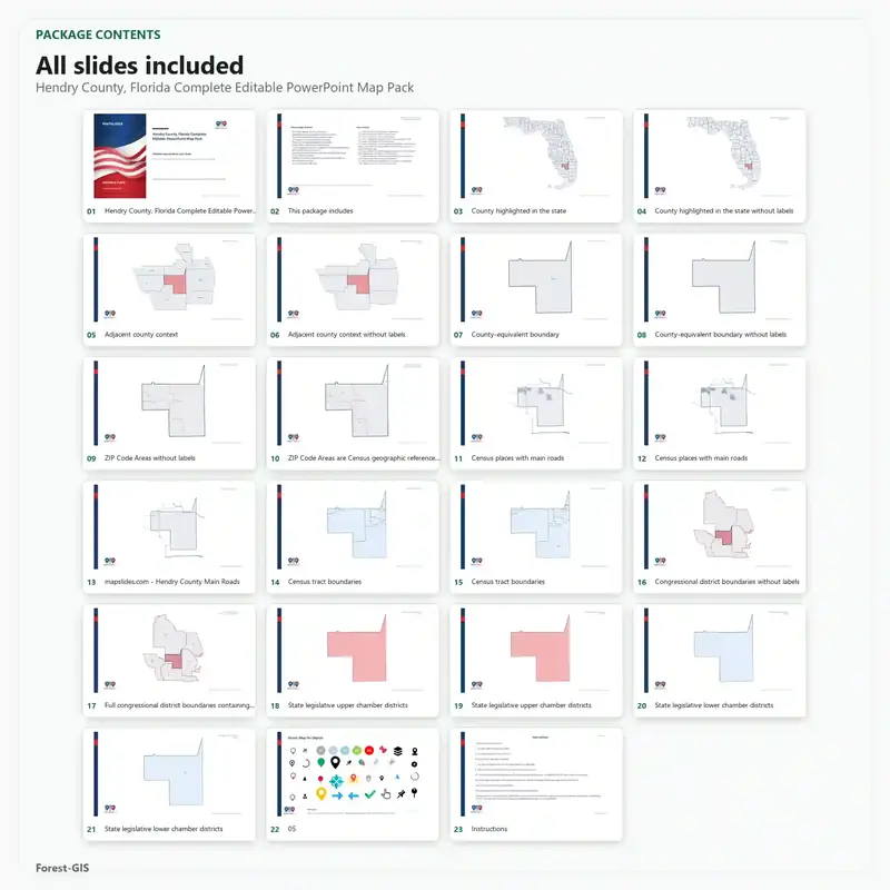 Hendry County, Florida Editable Map Pack - Image 2