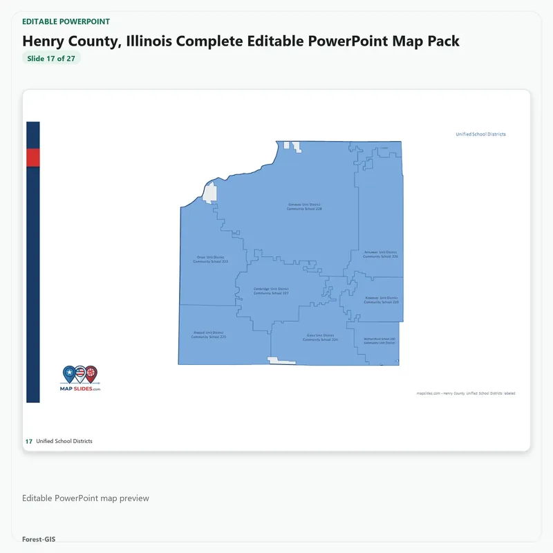 Henry County, Illinois Editable Map Pack - Image 5