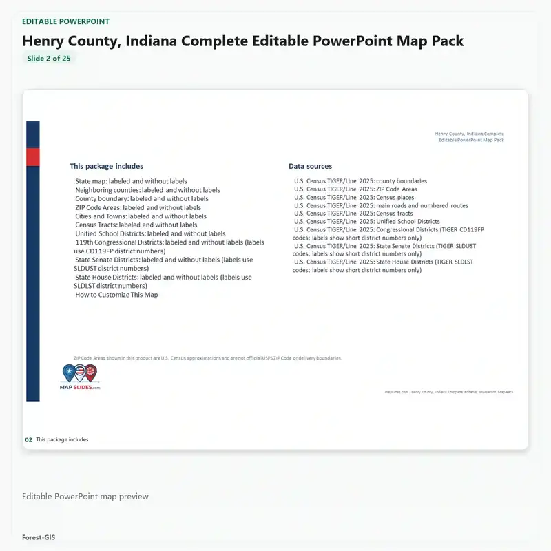 Henry County, Indiana Editable Map Pack - Image 3