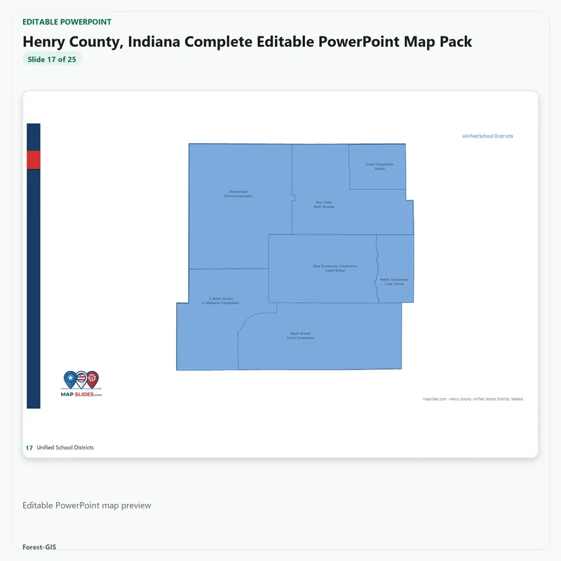 Henry County, Indiana Editable Map Pack - Image 5