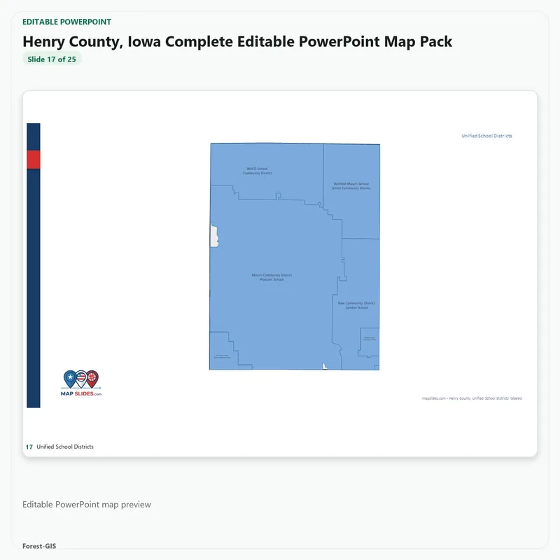 Henry County, Iowa Editable Map Pack - Image 5