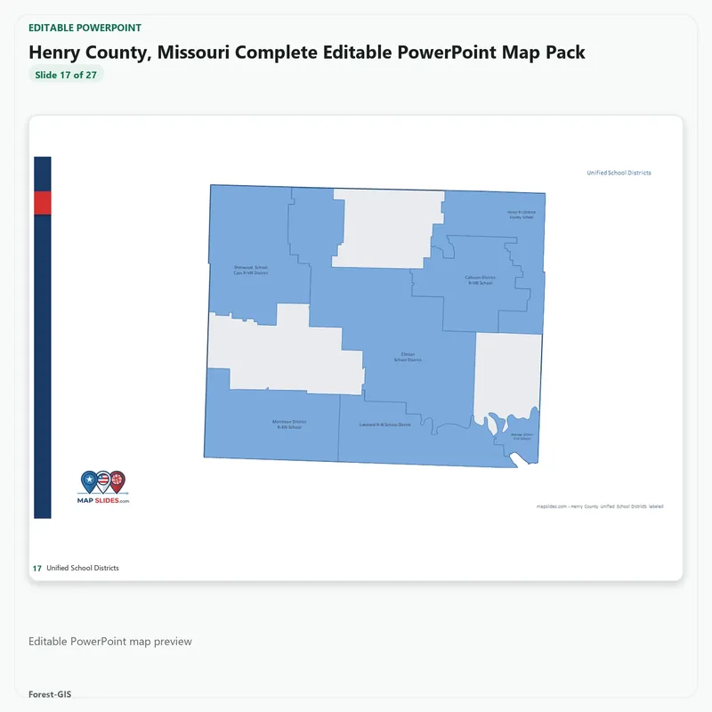 Henry County, Missouri Editable Map Pack - Image 5