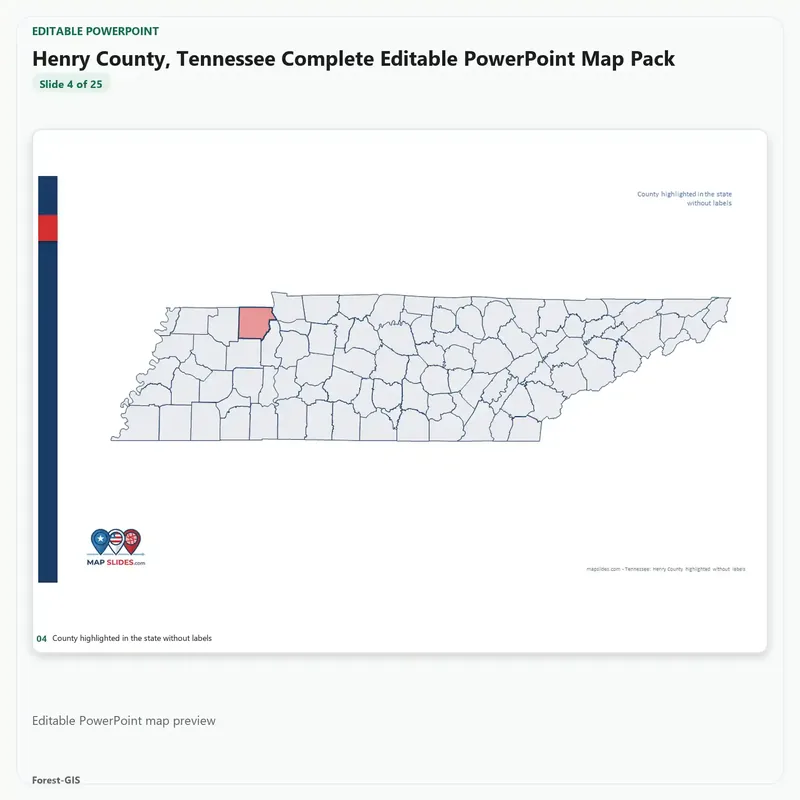 Henry County, Tennessee Editable Map Pack - Image 4